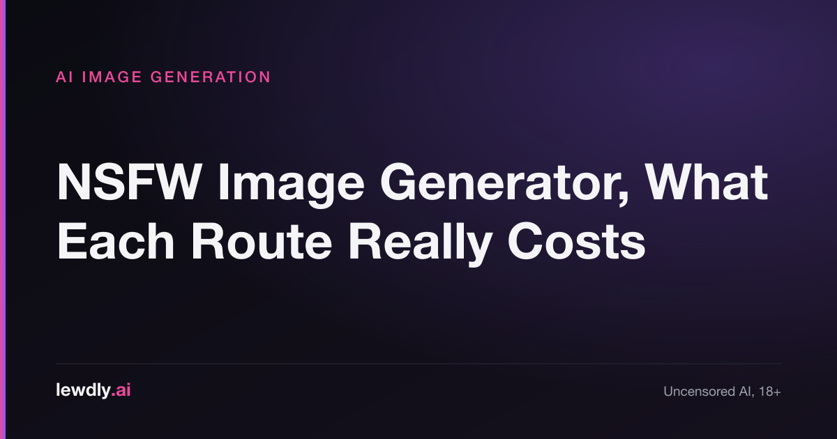 NSFW image generator routes compared by cost and setup time